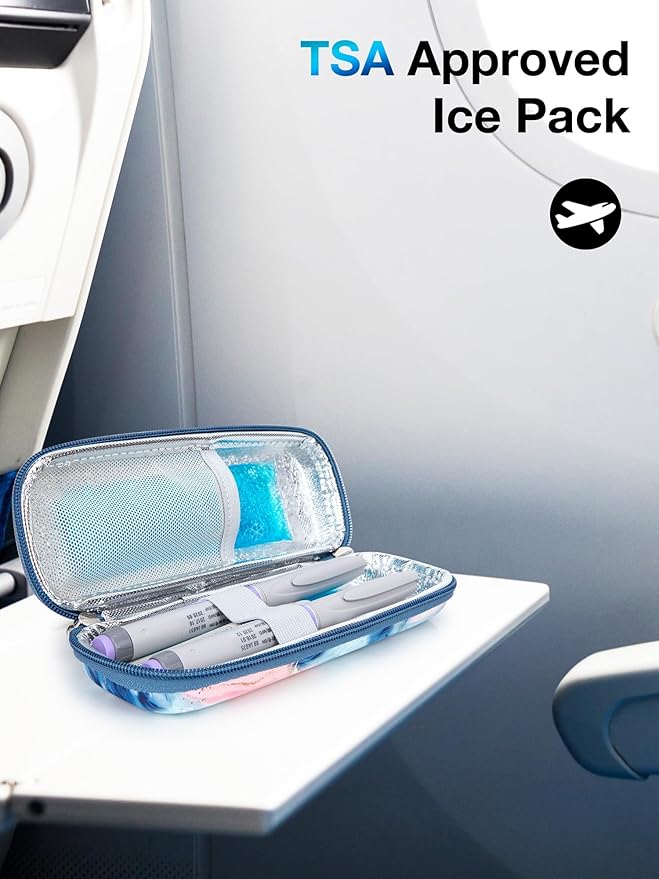 Leng Ke Ice Pack for Insulin Cooler Travel Case TSA Approved - Gel Ice Packs for Diabetic Travel Case and Travel Medicine Organizer,Small Ice Pack for Refrigerated Medicine Travel Case (2 Pack)