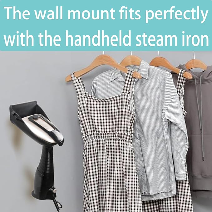 Ironing Board Hanger Wall Mount for Clothes for Conair Handheld Garment Steamer，for Laundry Rooms Storage Organizer,Garment Steamer Stand Compatible with Conair GS59X、GS59B Models (Black) (Black)
