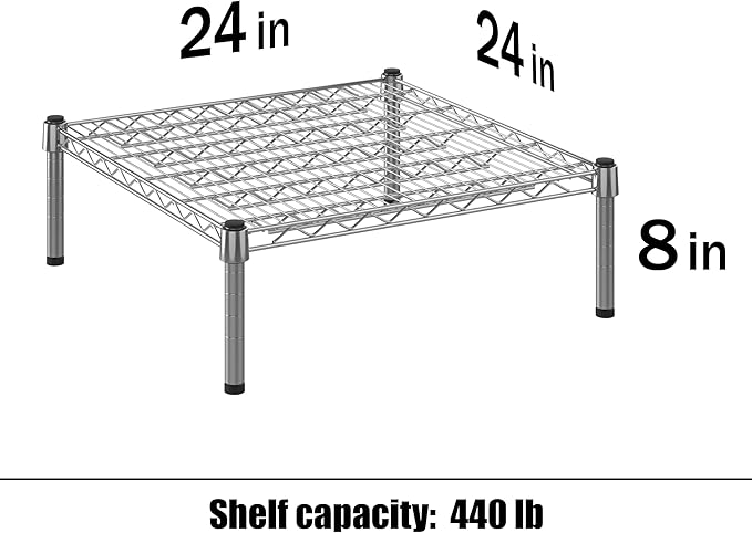 24" Deep x 24" Wide x 8" Height Wire Shelving Kit | 1-Tier | NSF Commercial Storage Rack Unit