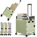 Heavy Duty Rolling Cart for Stairs：Collapsible Utility Crate with Wheels & Handle Foldable Tote Box for Toolbox Trade Show Supplies Teachers TODAYGO Mobile Storage Cart with Lid