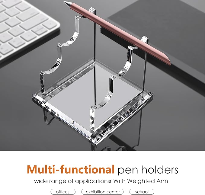 SANRUI 3 Tier Acrylic Pen Holder Display Stand, Fountain Pen Pencil Makeup Brush Rack, Ballpoint Pen Showholder, Paintbrush Drying Rack Organizer Desk for Home School Office or Store Use
