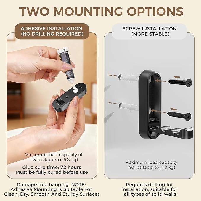 4-Pack Heavy Duty Zinc Alloy Folding Wall Hooks for Bathroom, Kitchen, Entryway, Closet - Space-Saving Design Holds Coats, Towels, Backpacks, Hats, Keys (Black)
