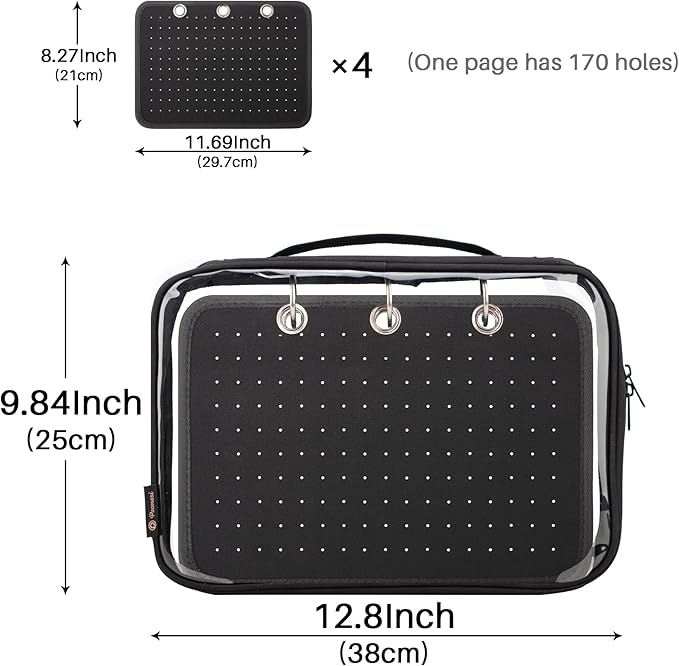 Enamel Pin Display Pages Pin Carrying Case, Pins Collection Storage Organizer Case, Travel Brooch Pin Display Bag (Pins Not Included)