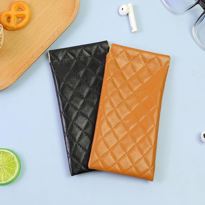 Double Eyeglass Case Soft Dual Glasses Case for Women Men Travel Squeeze Top Sunglasses Cases Eyeglasses Pouch