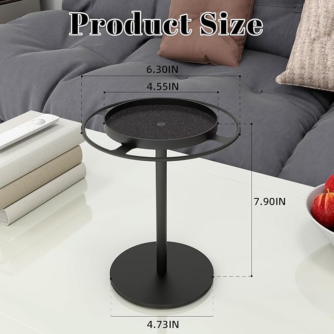 LSK Metal Sunglasses Organizer, Glasses Holder Stand with Storgae Tray, Eyeglasses Holder with Anti-Slip Pads for Tabletop, Desk, Dresser, Matte Black