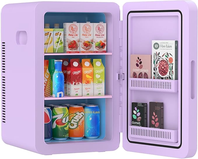 advwin 22L Mini Fridge for Bedroom, 30 Cans Portable Cooler & Warmer Compact Refrigerators with AC/DC Power for Skin Care, Beverage, Cosmetics, Food, Drinks, Office Desk Dorm Room