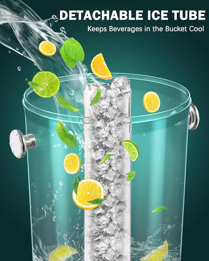 2 Gallon Drink Dispensers for Parties, [Easy-to-Clean Drip Tray Design] [Cold & Hot Dual-Use] Beverage Dispenser with Stand & Ice Core, Stainless Steel Juice Dispenser for Home Lemonade, Catering