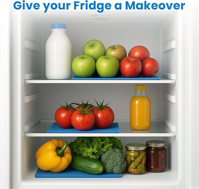 2X The Life of Your Produce - Refrigerator Bin Liners by MESS - Anti Bruise Airflow Mat - Crisper Liners - Washable, Reusable, Cut to Any Size - 3 Mats 15x12 BPA Free