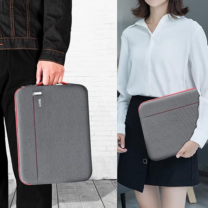 Voova Laptop Sleeve Case 14 15 Inch with Handle, 360° Protective Waterproof Slim Computer Bag Cover Compatible with MacBook Air 15 M2/M3/M4 2024-2025, MacBook Pro 14, Hp Chromebook 14, Grey