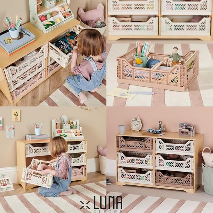 Collapsible Storage Box, Foldable Crate Organizer Bin with Handle, Stackable Crates for Home Organization (Gray, 14L - 3 Pack)