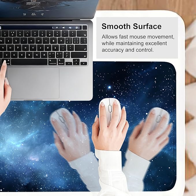 Galaxy Mouse Pad – Large Extended Desk Mat 31.5 x 11.8 in– Deep Space Nebula Starry Sky Design, Non-Slip Base, Waterproof Surface, Oversized Keyboard & Mouse Pad for Gaming or Office