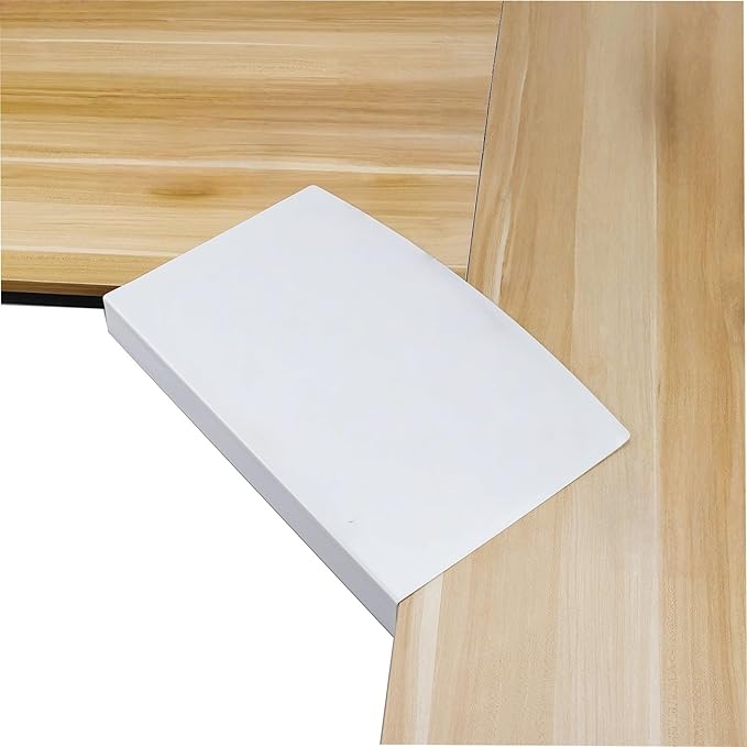 17 inch Corner Desk Connector Platform for Mounting Under-Desk Keyboard Trays on L-Shaped Workstations,Platform Extender Attachment (White)