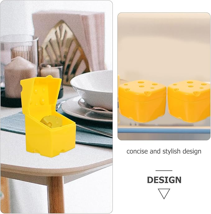 2pcs Cheese Storage Containers with Sealing Lid Abs Fridge Boxes for Sliced Cheese and Butter Household Crisper Bins for Freshness Preservation and Kitchen Organization