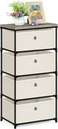HAITRAL Fabric Storage Chest, Drawer Clothes Organizer - 4 Drawers Storage Organizer Unit for Closet, Easy Assembly Closet Dresser for Dorm, Bedroom, Hallway, Storage Bins (Off White)