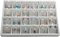 Oirlv Velvet Jewelry Tray 24 Grid liner Pendant Earrings Organizer Storage Trays Showcase Display Jewelry Holder