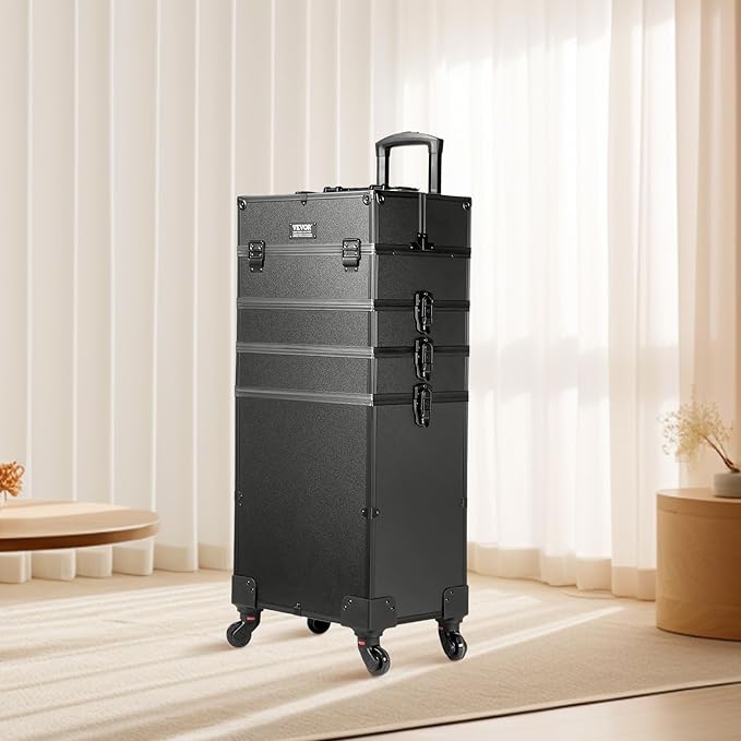 VEVOR Makeup Train Case Professional Makeup Storage Organizer Box Make Up Carrier for Women and Girls