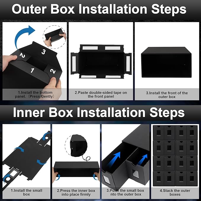 14000+ Card Storage Box, 2700+ Toploader Card Storage Box for Commander Display,with 72 Dividers, Labels & Tapes,Fit for TCG, PTCG, MTG