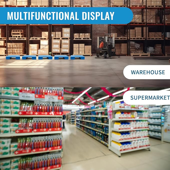 1 Pcs Plastic Pallet for Basement Storage Easy Stack Lightweight Floor Pallet Display Flooring Room Supermarket Christmas, Support up to 2000 Lbs (23.7'' L X 23.7'' W X 4.7'' H,Blue)