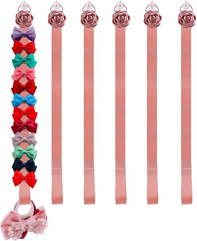 6PCS Bow Holder Hair Bow Organizer,Baby Decorative Hair Accessories Organizer,Flower Hair Clips Storage Bow Holder for Girls Hair Bows,Room Nursery Wall Hanging Decors (hua-6-B) (hua-6-B) (hua-6-F)