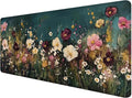 Vintage Wildflower Large Mouse Pad 31.5x15.7inch, Retro Floral Large Extended Computer Desk Mat Mousepad for Keyboard and Mouse, Floral Desk Accessories
