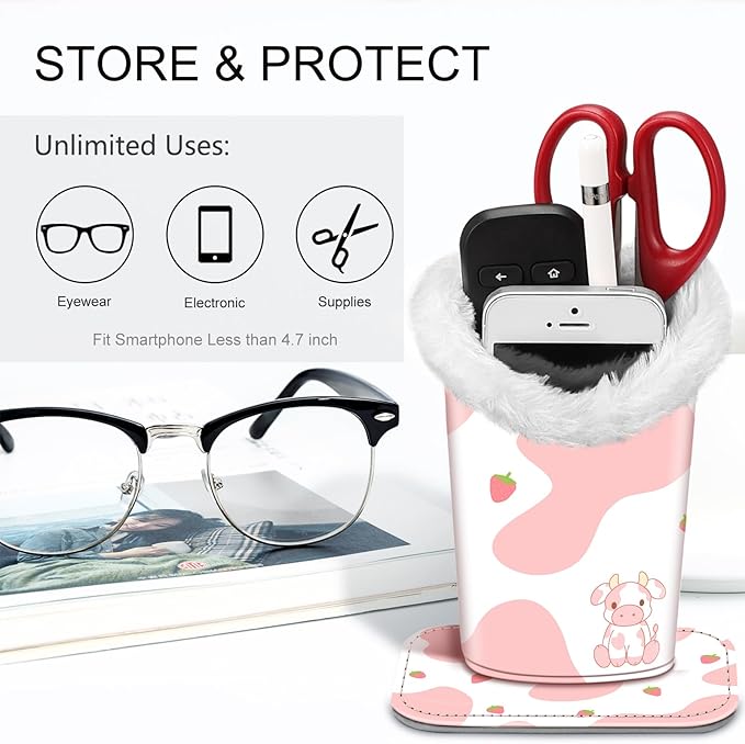 Fintie Plush Lined Eyeglasses Holder, Glasses Stand Case, Anti-scratch Glasses Storage Organizer for Desk, Nightstand, Office