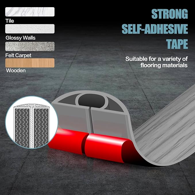 Floor Cord Cover Self Adhesive Cord Hider,20FT Cable Management, Extension Strip Protector for Wires, Prevent Cable Trips for Offices, Gyms, Exhibitions Cavity:0.39"(W) x 0.27"(H) Gray Wood