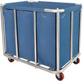 Laundry Cart Commercial,11.35 Bushel (400L) Large Industrial Rolling Laundry Hamper with 4 Inch Wheels,Home Heavy Duty Laundry Baskets with Stainless Steel Frame, 286 LBS Load，10 Support Tubes