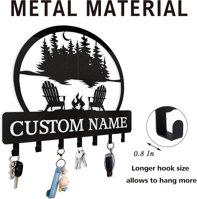 Personalized Custom Name Key Holder - Wall Mounted Key Rack for Kitchen, Entryway, Hallway, Office, Doorway