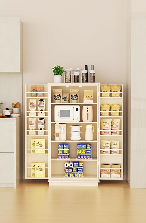 EVERIE Extendable 3-Tier Holder for Heavy Items, Jars, Bottles, Cans, Plastic Bags, Wrap, Foil, Snack and Box for Kitchen,Counter, Cabinets, 11'' to 16.7'' Wide (11“ - 16.7” Wide, Piece, 1)