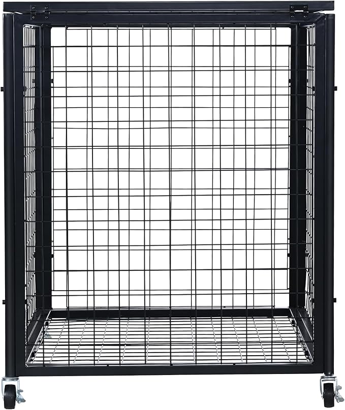 VEVOR Rolling Sports Ball Storage Cart, Lockable Basketball Cage with Double Lids, Sport Equipment Holder Organizer for Indoor Outdoor, Steel Storage Rack for Garages, Playgroup, Gym and Schools