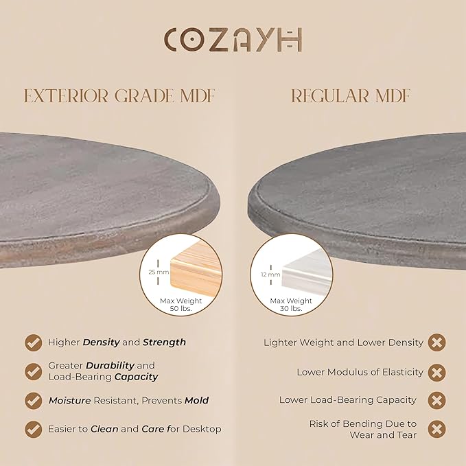 COZAYH Rustic Farmhouse End Table with Storage Shelf, French Country Modern Round Accent Side Table for Small Spaces, Vintage Grey Finish