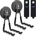 3-H Magnetic Wave Hooks Heavy Duty 2 Pack, Large Magnet Garage Hooks Heavy Duty and Strong Utility Magnetic Tool Holde for Hanging and organizing Garden Power Tool (Black