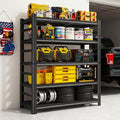 77"H-47"W Garage Shelving-3000LBS 5 Tier Storage Shelves,Adjustable Heavy Duty Metal Shelving Unit and Storage Large Rack,Utility Steel Shelf For Shop Warehouse Industrial Pantry Basement 77"x47"x18"
