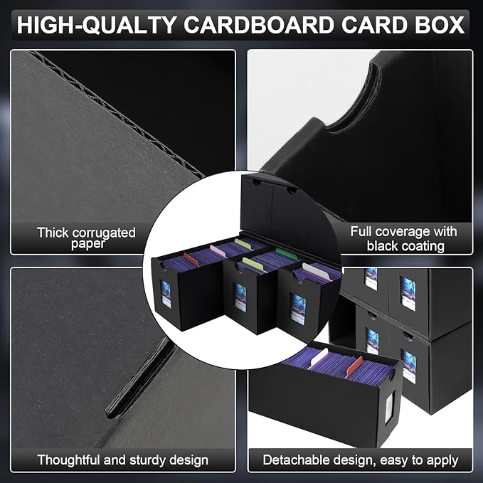 14400+ Card Storage Box, 2700+ Toploader Storage Box for Commander Display,with 72 Dividers, Labels & Tapes,Fit for TCG, PTCG, MTG