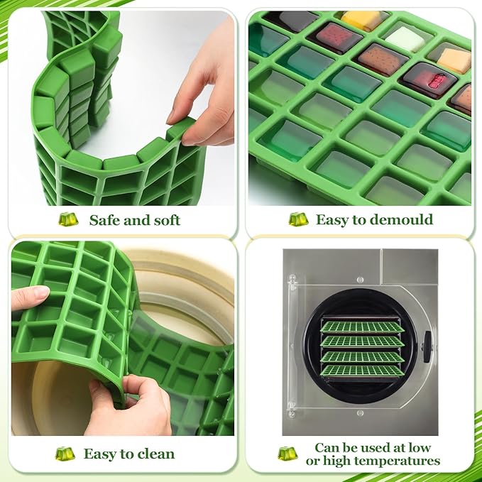 2 Pcs Silicone Food Molds for Harvest Right Freeze Dryer Harvest Right Medium Square Trays Dividers Food Mold for Fruit Vegetable Cake Freeze Drying Accessories (Medium)