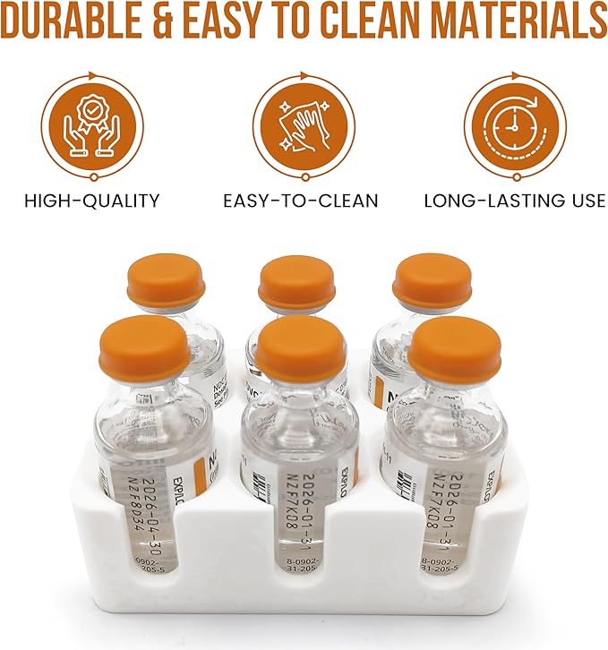 Insul-Grid: Insulin Vial Holder and Organizer for Refrigerator Storage, Diabetic Care and Space Saving, Holds 6 Standard 10 mL Vials for Insulin Like Novolog or Humalog, 23mm (0.9in) Diameter