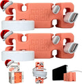 CordBrick Stocking Stuffers for Adults Cord Management Weighted Cord Holder Cable Wrap Phone Stand - Multiuse Gadget Organizer for Nightstand, Desk. Gift for Men, Durable Silicone. 2pk Coral