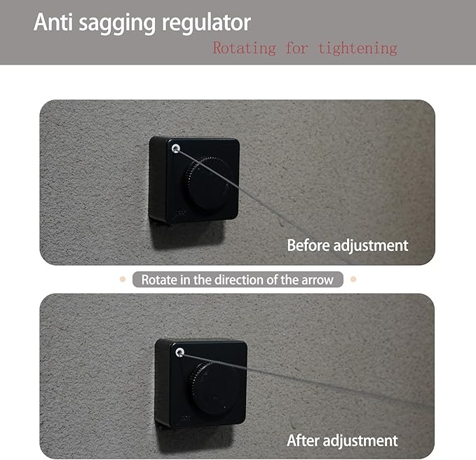 Indoor Retractable Clothesline,Wall-Mounted Heavy Duty Laundry Line,Stainless Steel Line Material,Non-Sagging Design,14 Feet Outdoor Clothes Drying Line(Black)