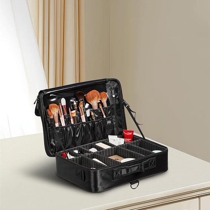 VEVOR Makeup Train Case Professional Makeup Storage Organizer Box Make Up Carrier for Women and Girls