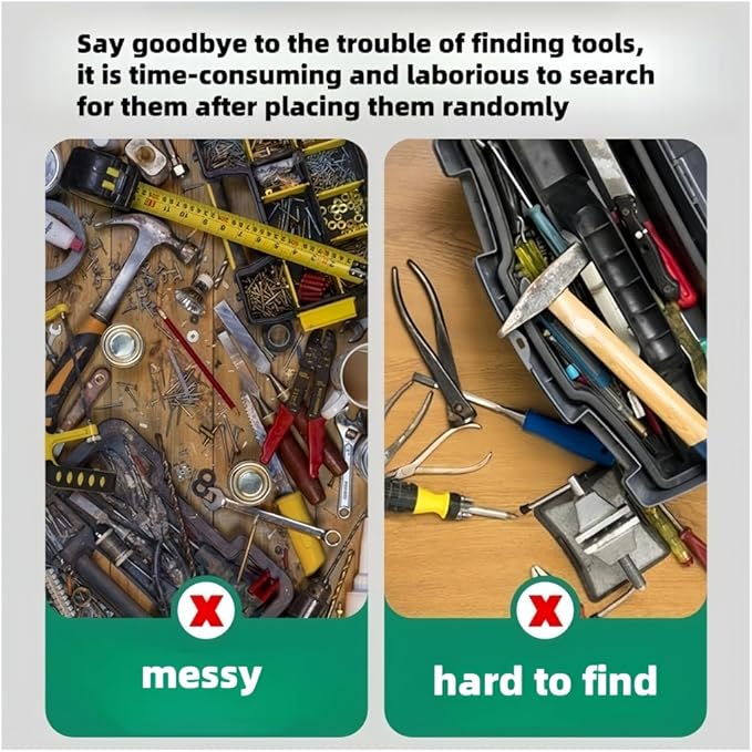 12" Magnetic Tool Holder Strip 4 Pack，Used for storing garage tools, kitchen utensils， and iron products. Storage Arrangement Organizer， Easy To Install in Workshop, Mounting Screws Included.