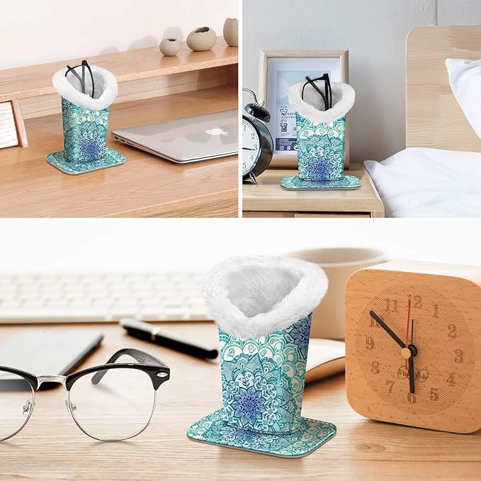 Fintie Plush Lined Eyeglasses Holder, Glasses Stand Case, Anti-scratch Glasses Storage Organizer for Desk, Nightstand, Office