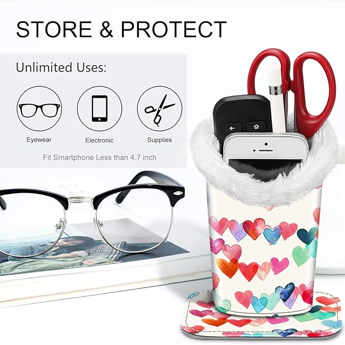 Fintie Plush Lined Eyeglasses Holder, Glasses Stand Case, Anti-scratch Glasses Storage Organizer for Desk, Nightstand, Office
