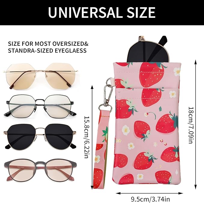 Double Eyeglass Case Soft Dual Glasses Case for Women Men Travel Squeeze Top Sunglasses Cases Eyeglasses Pouch