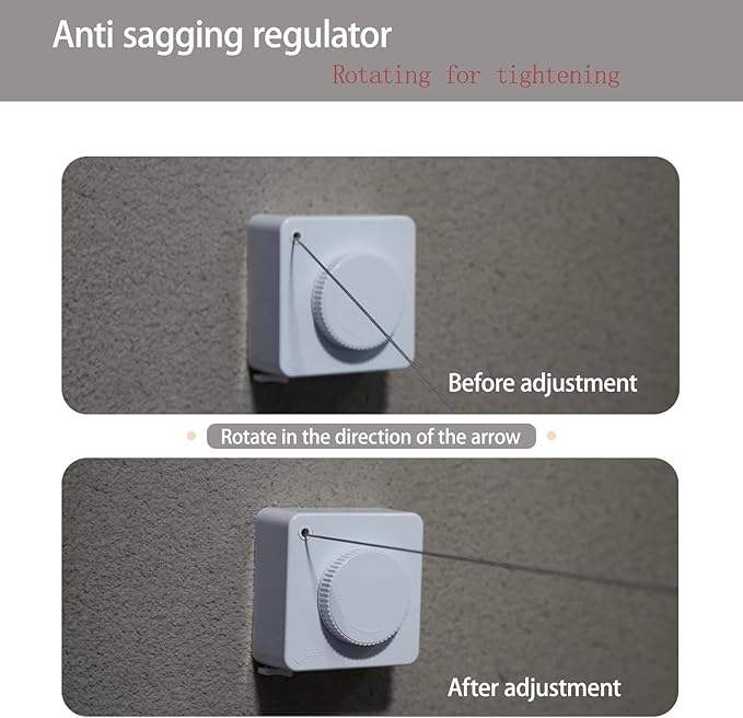 Indoor Retractable Clothesline,Wall-Mounted Heavy Duty Laundry Line,Stainless Steel Line Material,Non-Sagging Design,14 Feet Outdoor Clothes Drying Line(White)