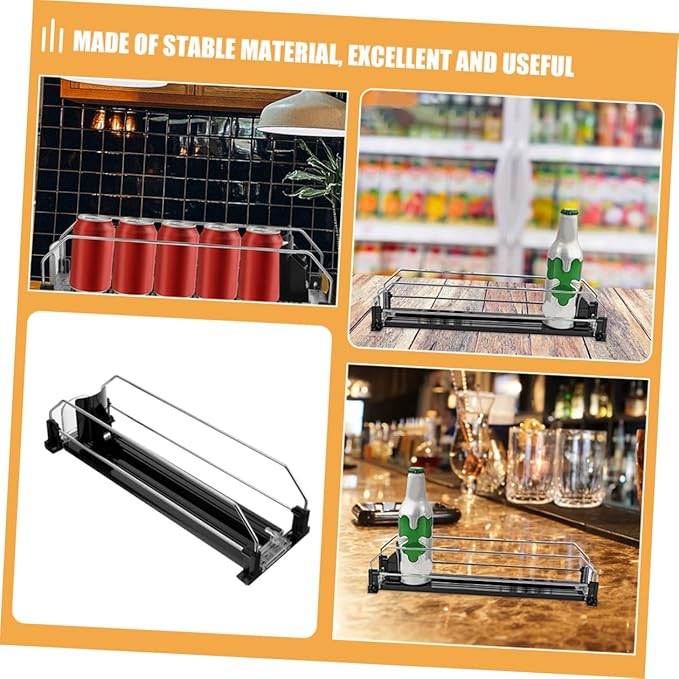 Luxshiny Automatic Pusher Can Dispenser for Fridge Smooth Finish Stable Material Soda Organizer for Refrigerator Beverage Storage Convenient Design