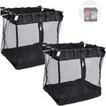 2Pcs Large Slatwall Baskets Mesh Slatwall Baskets with Zipper Mounted Storage Baskets Hanging Slatwall Accessories for Shops Rooms Storage Display Organizing(16 * 12 * 16inch)