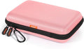 Large Hard Shell Carrying Case for External Hard Drive, Power Bank, Charger, Cable, Heart Monitor, Cell Phone, Electronic Accessories Organizer - Pink Storage Pouch Travel Bag for Girls, Women, Lady