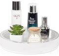 Anyoifax 360 Rotating Makeup Organizer Perfume Tray Skincare Holder Spinning Cosmetic Storage Bathroom Countertop Organizer Lazy Susan Turntable for Dresser, Vanity, Kitchen, Small White
