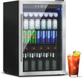 4.5 Cu.Ft Mini Fridge for 145 Cans, Beverage Refrigerator with Glass Door and Digital Display, Small Drink Fridge with Adjustable Shelves for Soda, Beer, or Wine, Compact Fridge for Bar Office