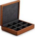 Oirlv Solid Wood Ring Jewelry Box Organizer Earrings Jewelry Drawer Organizer Tray with Lid (Grey 9 Grid Box)